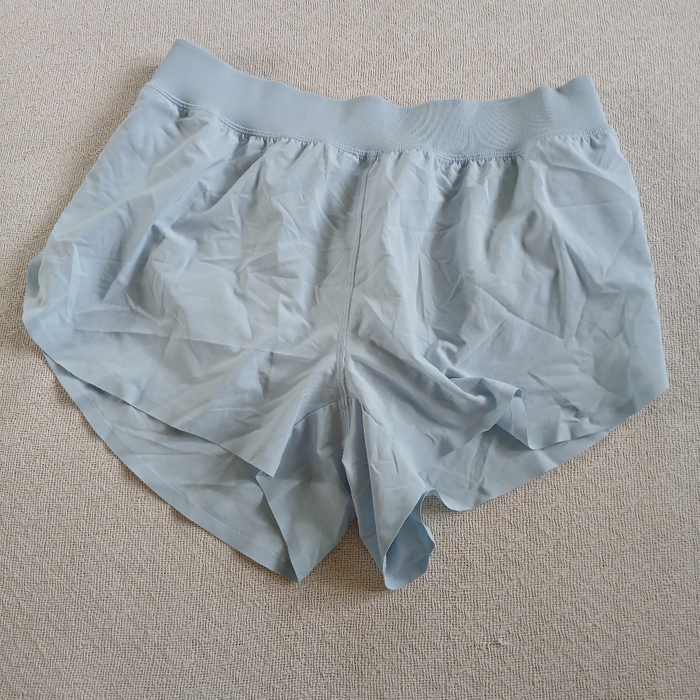 crz yoga ♡ lined running shorts large 12 blue mermaid core coastal active